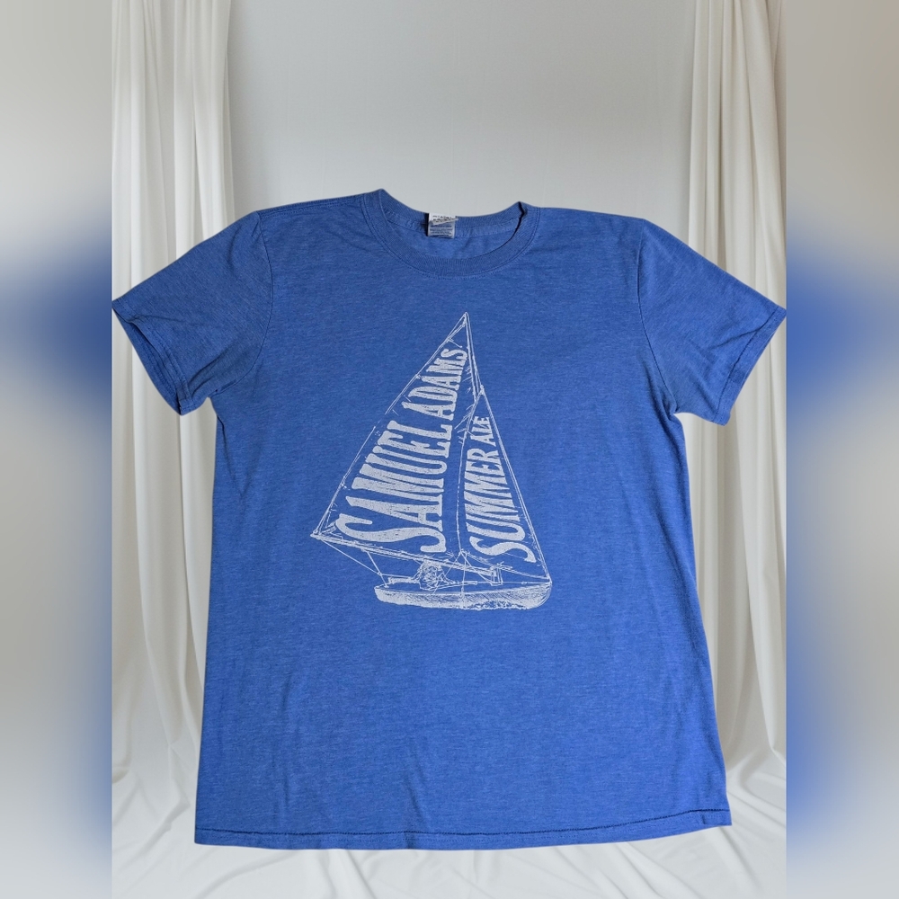 Samuel Adams Top Size M Medium Summer Ale Tee T-shirt Blue Men Gildan Soft Style